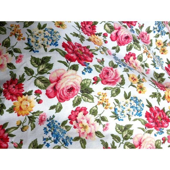 Vintage Waverly Bonded Fabric Quaker Lady Colorful Floral Fabric - Picture 6 of 6